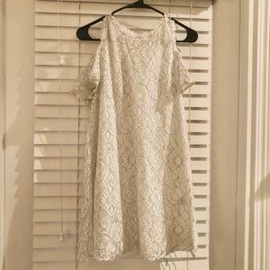 White Lace Cold Shoulder Dress Size Small
